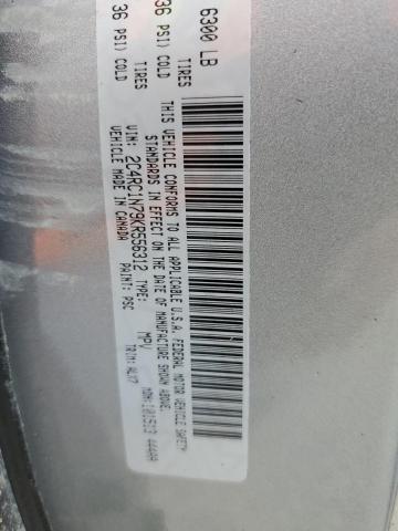 2C4RC1N79KR556312 - 2019 CHRYSLER PACIFICA H SILVER photo 10