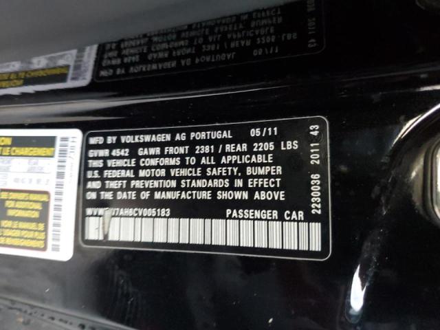 WVWFW7AH6CV005183 - 2012 VOLKSWAGEN EOS LUX 黑色 照片 10