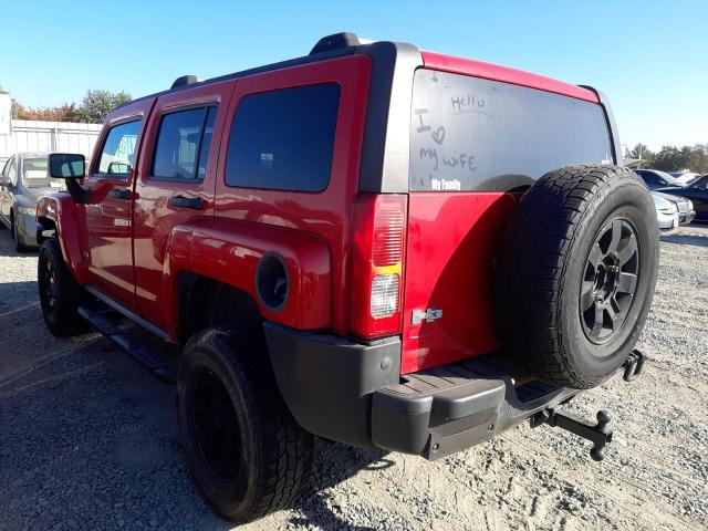 5GTDN13E578242948 - 2007 HUMMER H3 RED photo 3