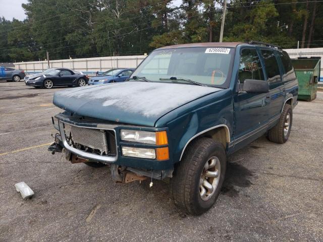 1GKEC13R0VJ700796 - 1997 GMC YUKON BLUE photo 2