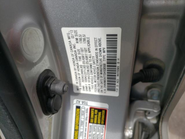 2HKRM3H77DH508568 - 2013 HONDA CR-V EXL SILVER photo 10