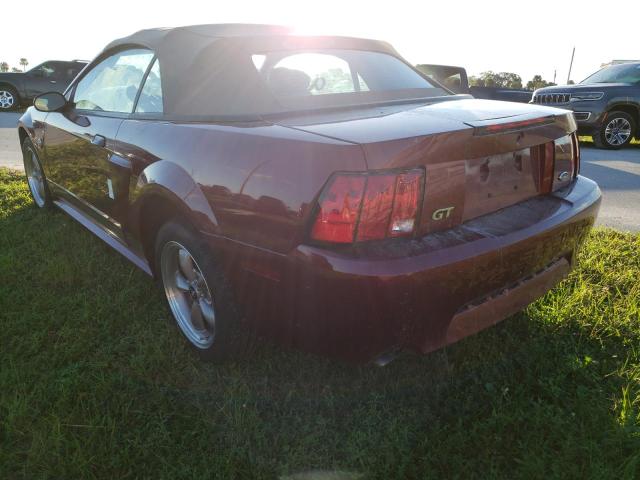 1FAFP45X84F109463 - 2004 FORD MUSTANG GT MAROON photo 3