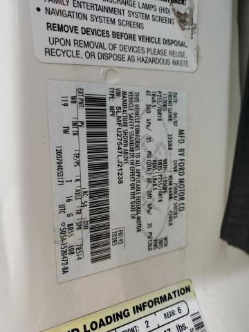 5LMFU27547LJ21238 - 2007 LINCOLN NAVIGATOR 白色 照片 10