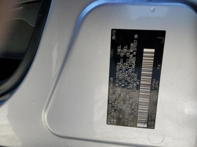 JTLZE4FE5CJ019620 - 2012 TOYOTA SCION XB Gümüş fotoğraf 10