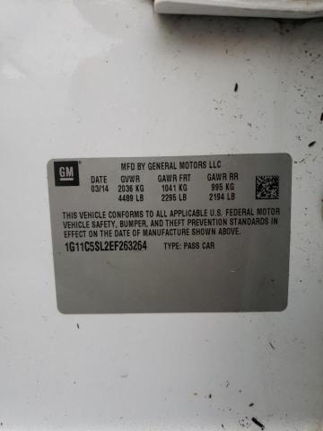 1G11C5SL2EF263264 - 2014 CHEVROLET MALIBU 1LT 白色 照片 10