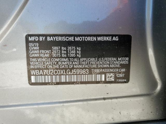 WBA7U2C0XLGJ59983 - 2020 BMW 750 XI SILVER photo 10