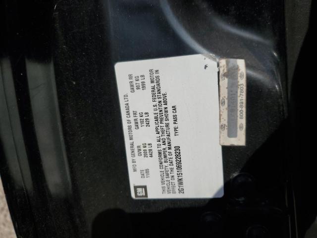 2G1WK151069228230 - 2006 CHEVROLET MONTE CARL შავი ფოტო 10