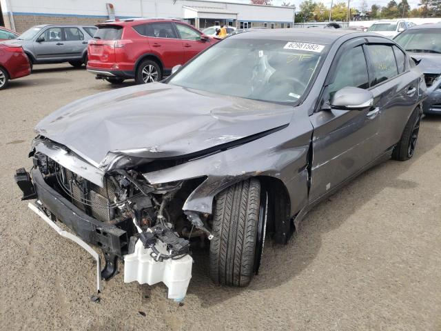 JN1AV7AR9EM702218 - 2014 INFINITI Q50 HYBRID GRAY photo 2