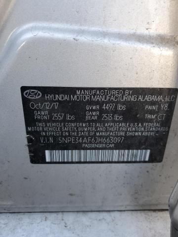 5NPE34AF6JH663097 - 2018 HYUNDAI SONATA SPO SILVER photo 10