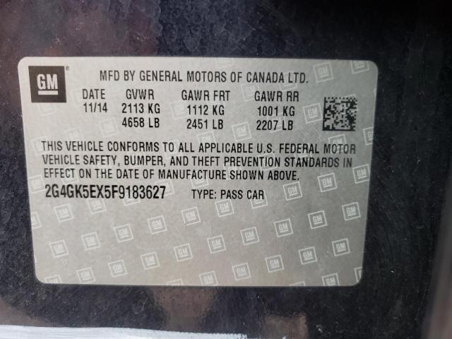 2G4GK5EX5F9183627 - 2015 BUICK REGAL BLUE photo 10