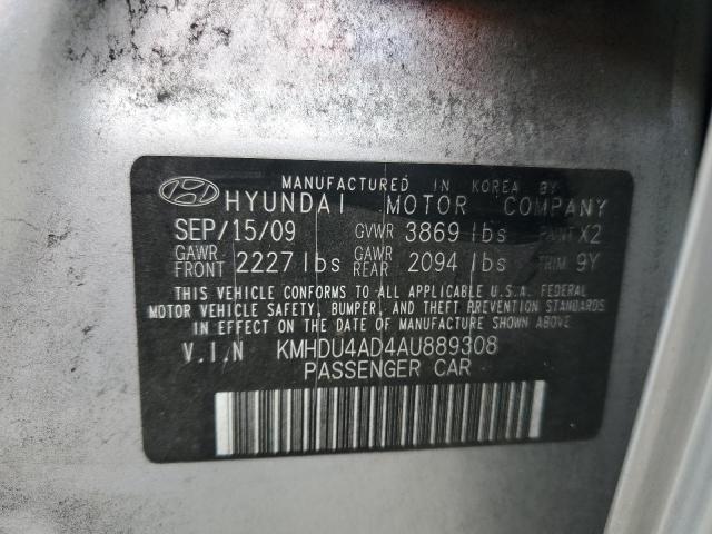 KMHDU4AD4AU889308 - 2010 HYUNDAI ELANTRA BLUE  photo 10