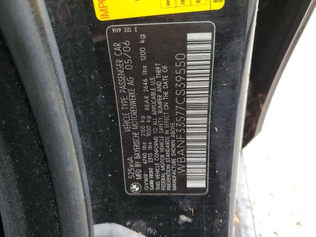 WBANF33577CS39550 - 2007 BMW 525 XI BLACK photo 10