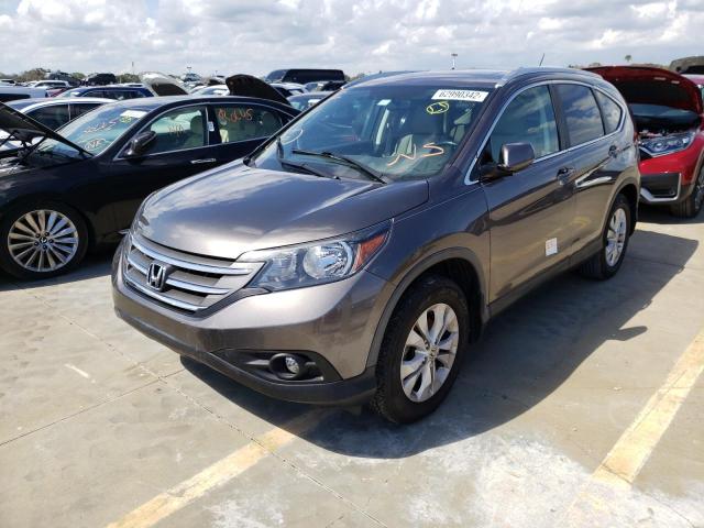 5J6RM3H79DL047797 - 2013 HONDA CR-V EXL BROWN photo 2