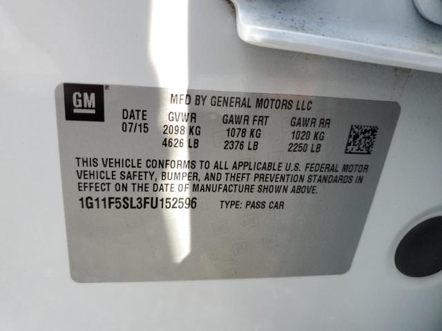 1G11F5SL3FU152596 - 2015 CHEVROLET MALIBU LTZ თეთრი ფოტო 10