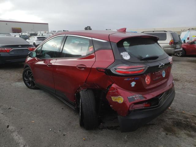 1G1FX6S05N4117412 - 2022 CHEVROLET BOLT EV 2L RED photo 3