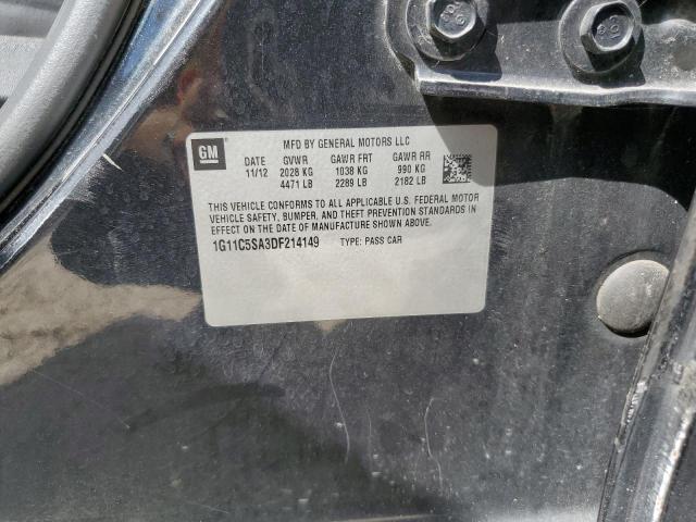 1G11C5SA3DF214149 - 2013 CHEVROLET MALIBU 1LT 黑色 照片 10