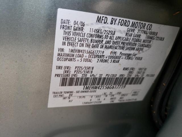 1MEHM42156G617719 - 2006 MERCURY MONTEGO PR მწვანე ფოტო 10