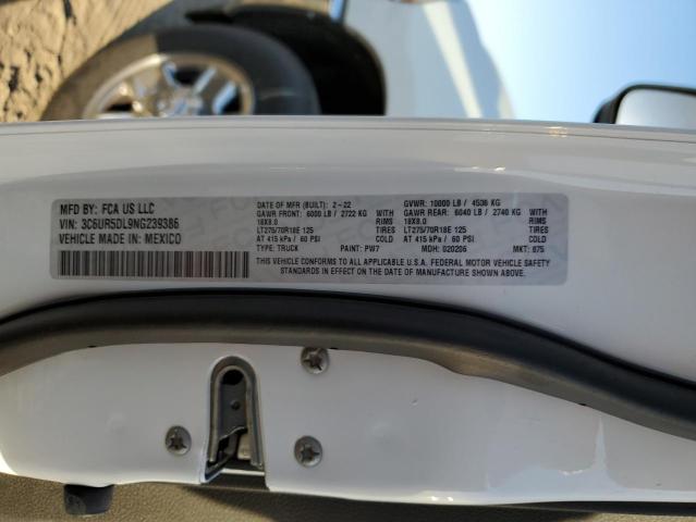 3C6UR5DL9NG239386 - 2022 RAM 2500 BIG H WHITE photo 10