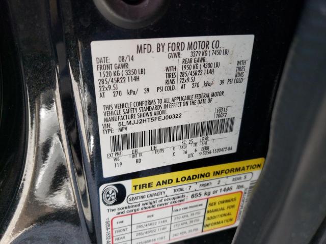 5LMJJ2HT5FEJ00322 - 2015 LINCOLN NAVIGATOR 黑色 照片 10