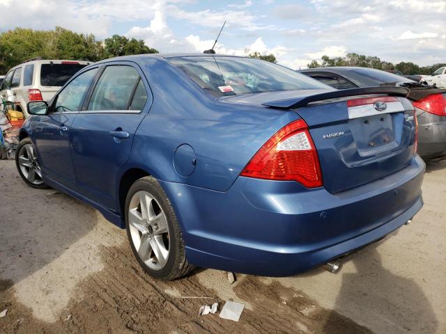 3FAHP0KC9AR207502 - 2010 FORD FUSION SPO BLUE photo 3