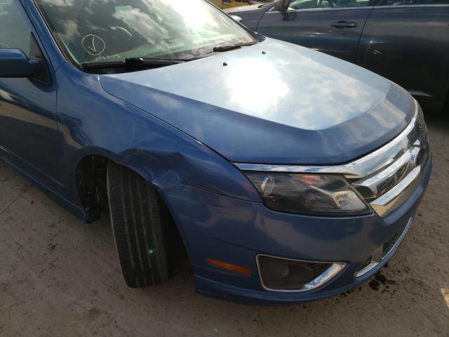 3FAHP0KC9AR207502 - 2010 FORD FUSION SPO BLUE photo 9