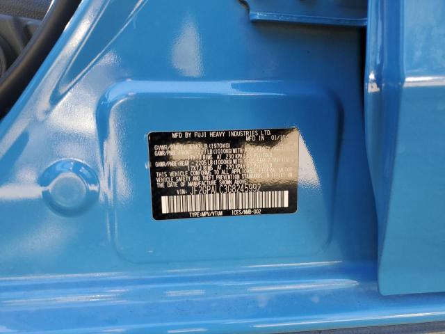 JF2GPALC3G8245992 - 2016 SUBARU CROSSTREK BLUE photo 10