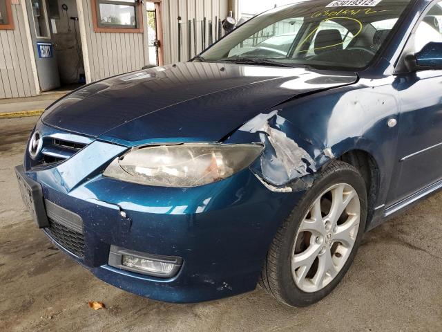 JM1BK323581778120 - 2008 MAZDA 3 S BLUE photo 9