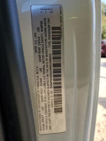 3VWPW3AG0AM008802 - 2010 VOLKSWAGEN NEW BEETLE WHITE photo 10