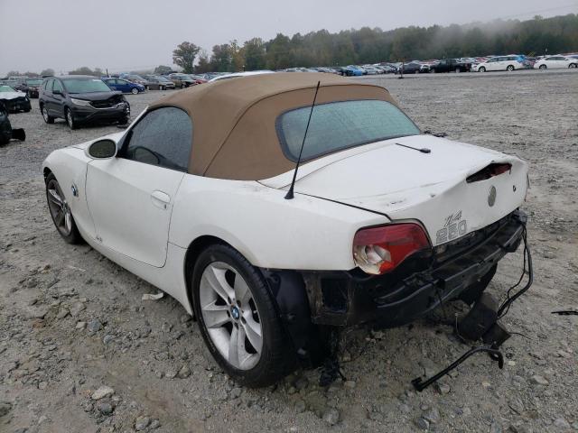 4USBU33517LW70150 - 2007 BMW Z4 3.0 WHITE photo 3