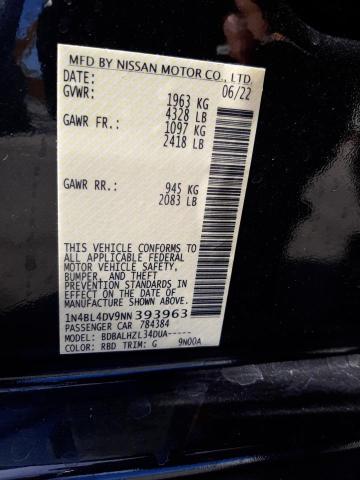 1N4BL4DV9NN393963 - 2022 NISSAN ALTIMA SV BLACK photo 10