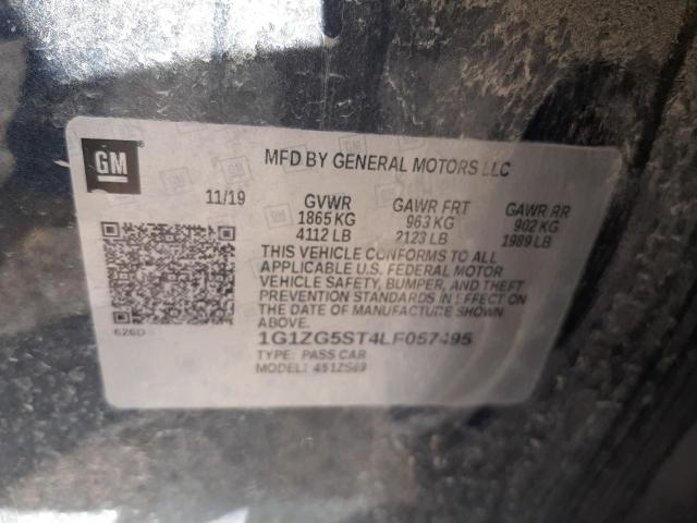 1G1ZG5ST4LF057495 - 2020 CHEVROLET MALIBU RS Graphit Foto 10