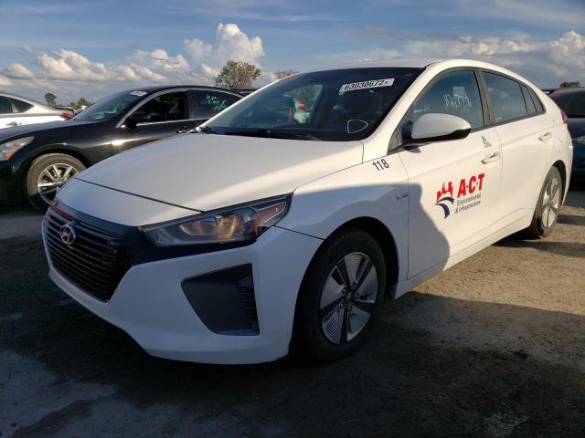 KMHC65LC6HU****** - 2017 HYUNDAI IONIQ BLUE WHITE photo 2