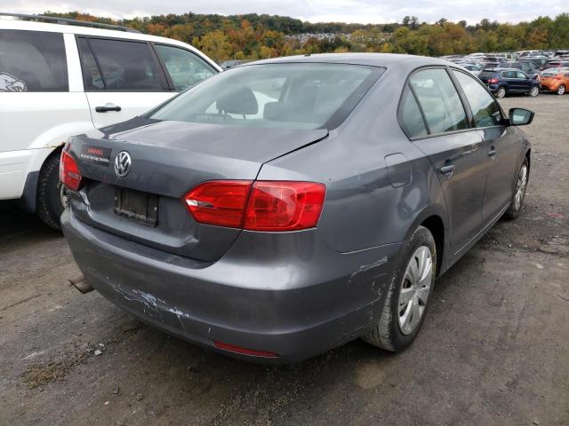 3VW2K7AJ9CM353919 - 2012 VOLKSWAGEN JETTA BASE GRAY photo 4