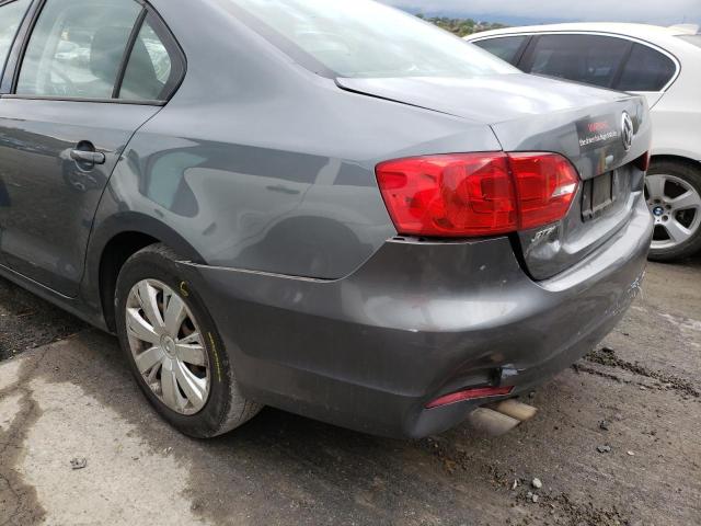 3VW2K7AJ9CM353919 - 2012 VOLKSWAGEN JETTA BASE GRAY photo 9