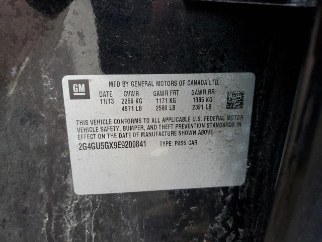 2G4GU5GX9E9200841 - 2014 BUICK REGAL GS Қара фото 10