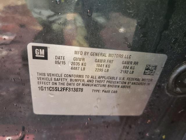1G11C5SL2FF313078 - 2015 CHEVROLET MALIBU 1LT შავი ფოტო 10