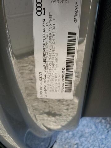 WAU24GF55KN006582 - 2019 AUDI S5 PRESTIG GRAY photo 10
