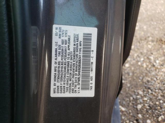 5FNRL5H69GB088241 - 2016 HONDA ODYSSEY EX GRAY photo 10