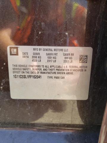 1G11C5SL1FF162041 - 2015 CHEVROLET MALIBU 1LT 棕色 照片 10
