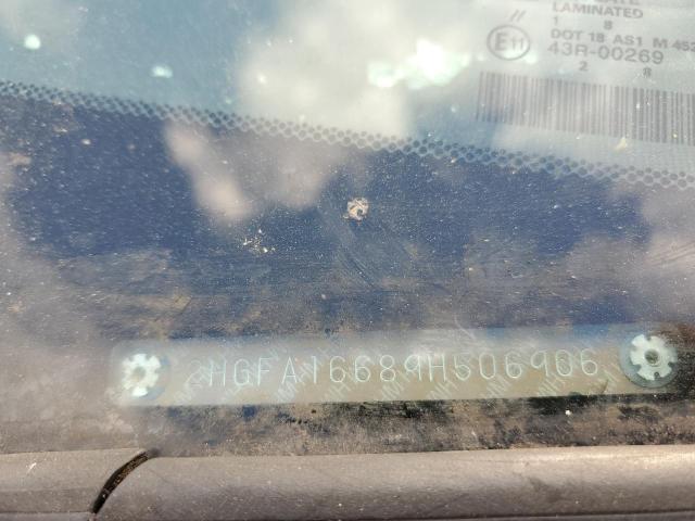 2HGFA16689H506906 - 2009 HONDA CIVIC LX-S Көк фото 10