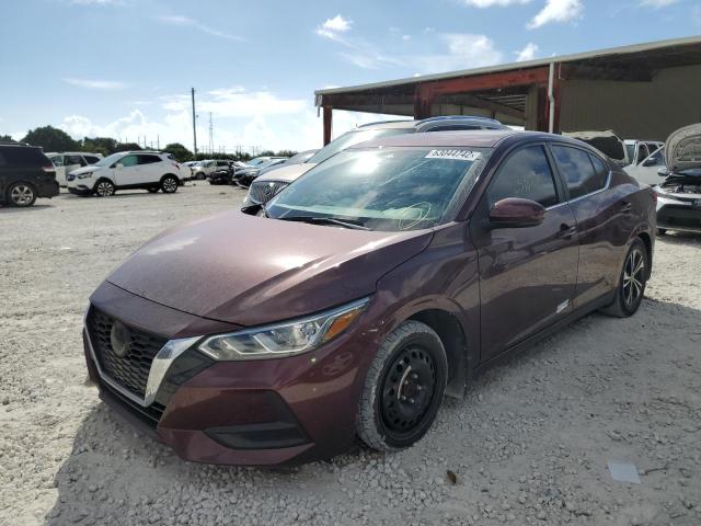 3N1AB8CV6LY307786 - 2020 NISSAN SENTRA SV BURGUNDY photo 2