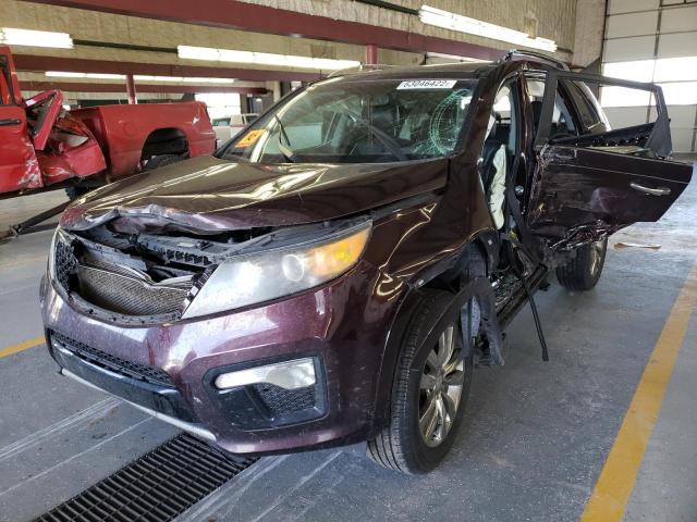 5XYKW4A22CG229597 - 2012 KIA SORENTO SX MAROON photo 2