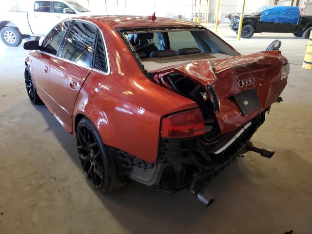 WAUAF78E38A154152 - 2008 AUDI A4 2.0T ORANGE photo 3