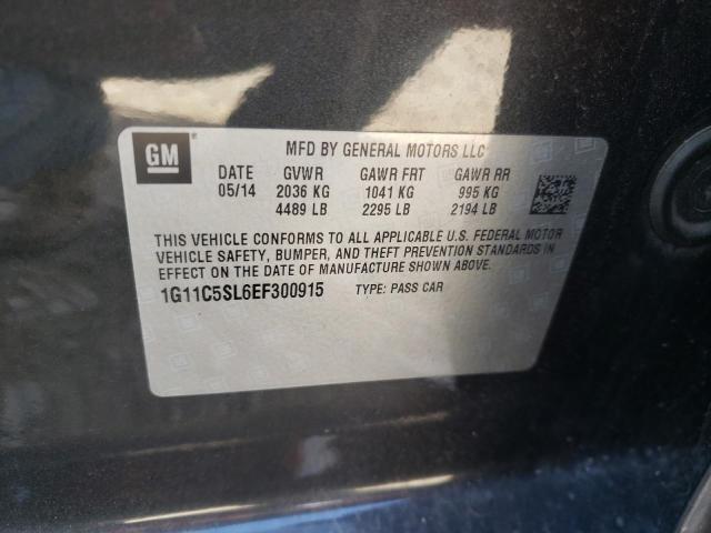 1G11C5SL6EF300915 - 2014 CHEVROLET MALIBU 1LT ნაცრისფერი ფოტო 10