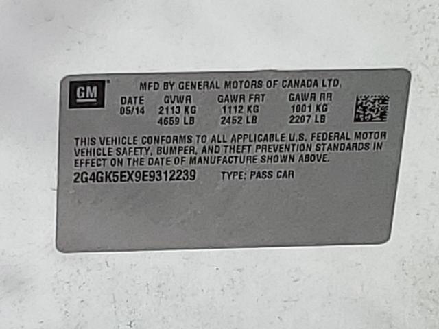 2G4GK5EX9E9312239 - 2014 BUICK REGAL WHITE photo 10