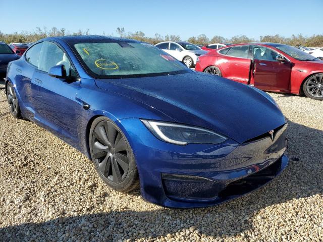 5YJSA1E62NF478289 - 2022 TESLA MODEL S ლურჯი ფოტო 1