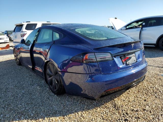5YJSA1E62NF478289 - 2022 TESLA MODEL S ლურჯი ფოტო 3
