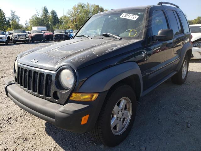 1J4GL48K56W180367 - 2006 JEEP LIBERTY SP BLACK photo 2