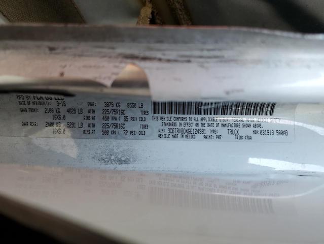 3C6TRVBDXGE124981 - 2016 RAM PROMASTER Ağ foto 10