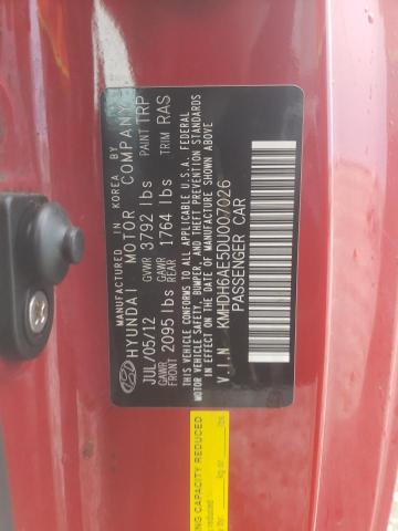 KMHDH6AE5DU007026 - 2013 HYUNDAI ELANTRA CO RED photo 10